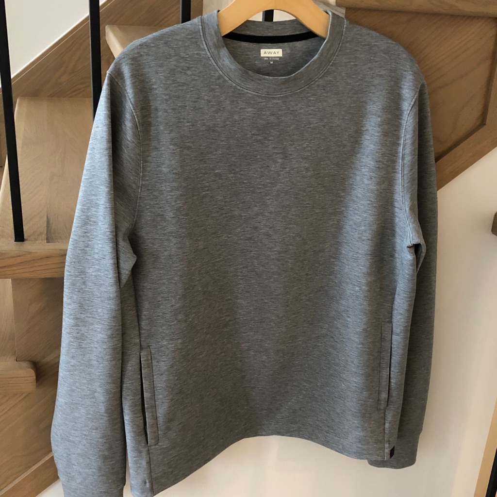 Away Luggage Brand Travel Crewneck Sweatshirt In Heather Grey Modal, Size M